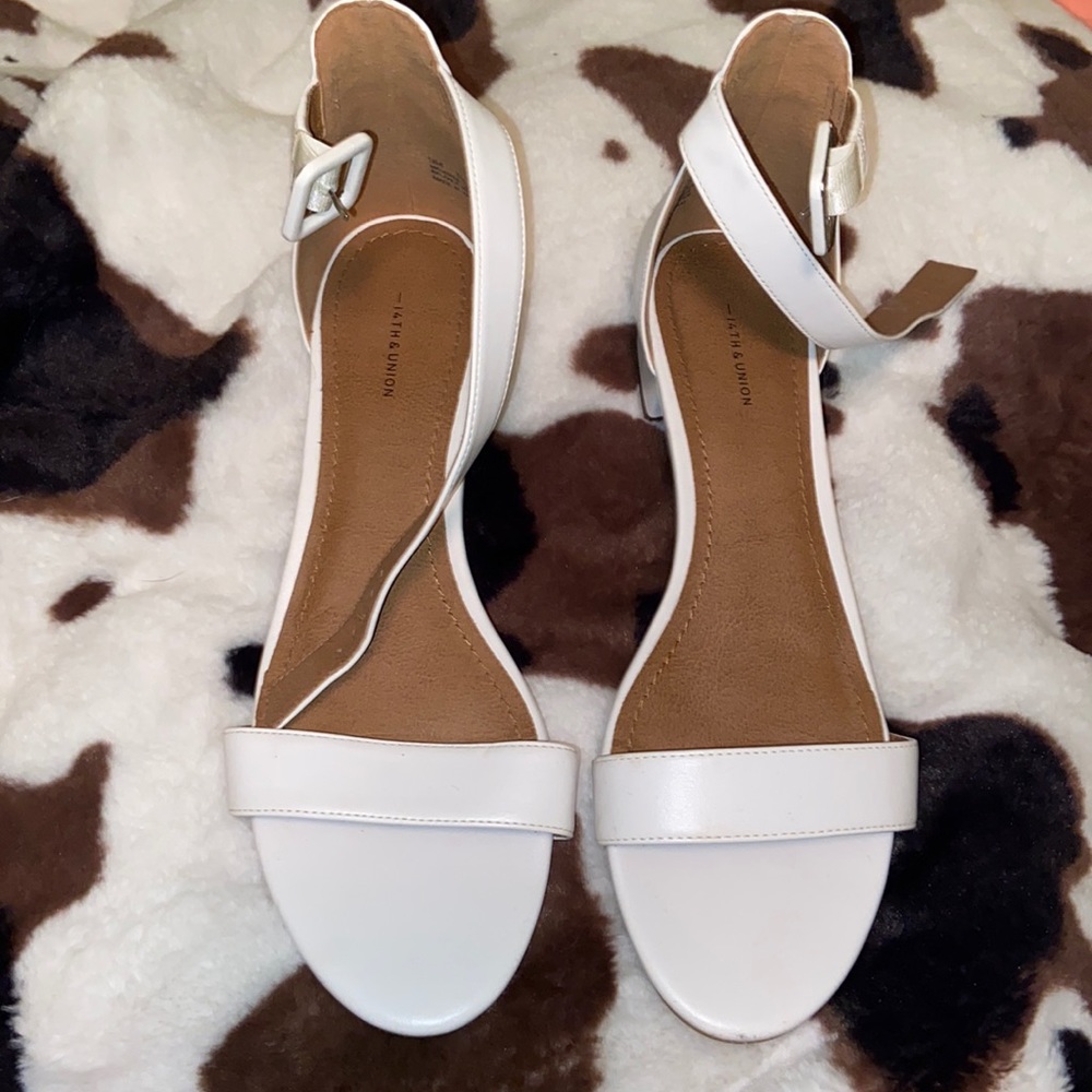 14th & Union White Heels